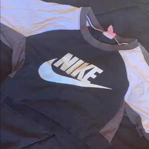 Nike color block crop top